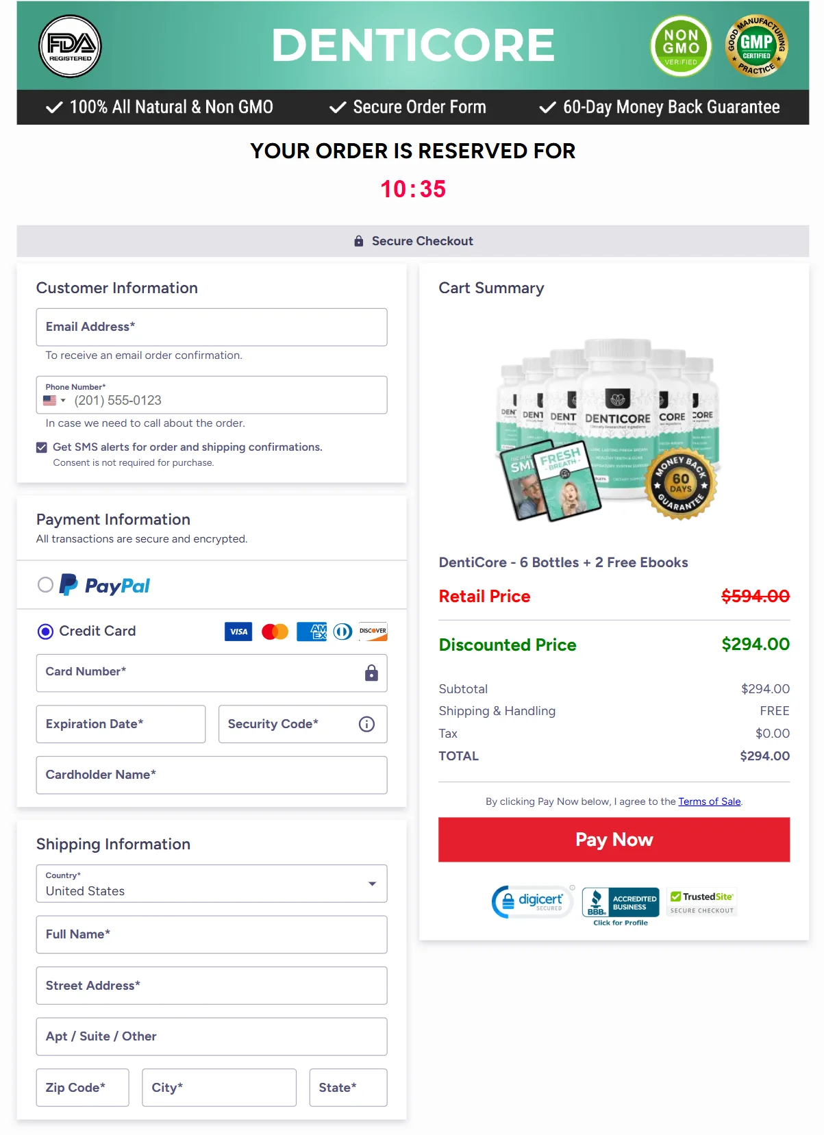 Denticore order page 3