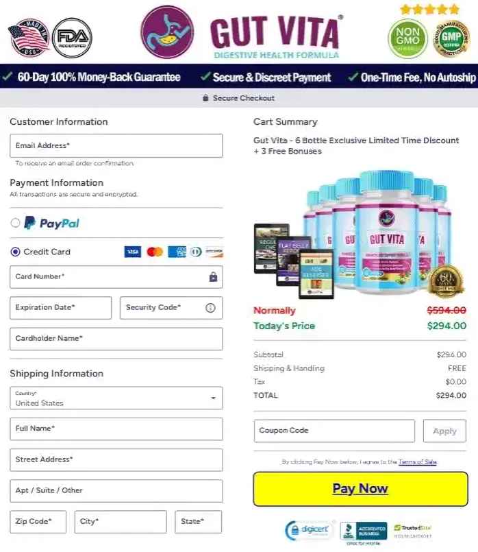 Gut Vita Order Page